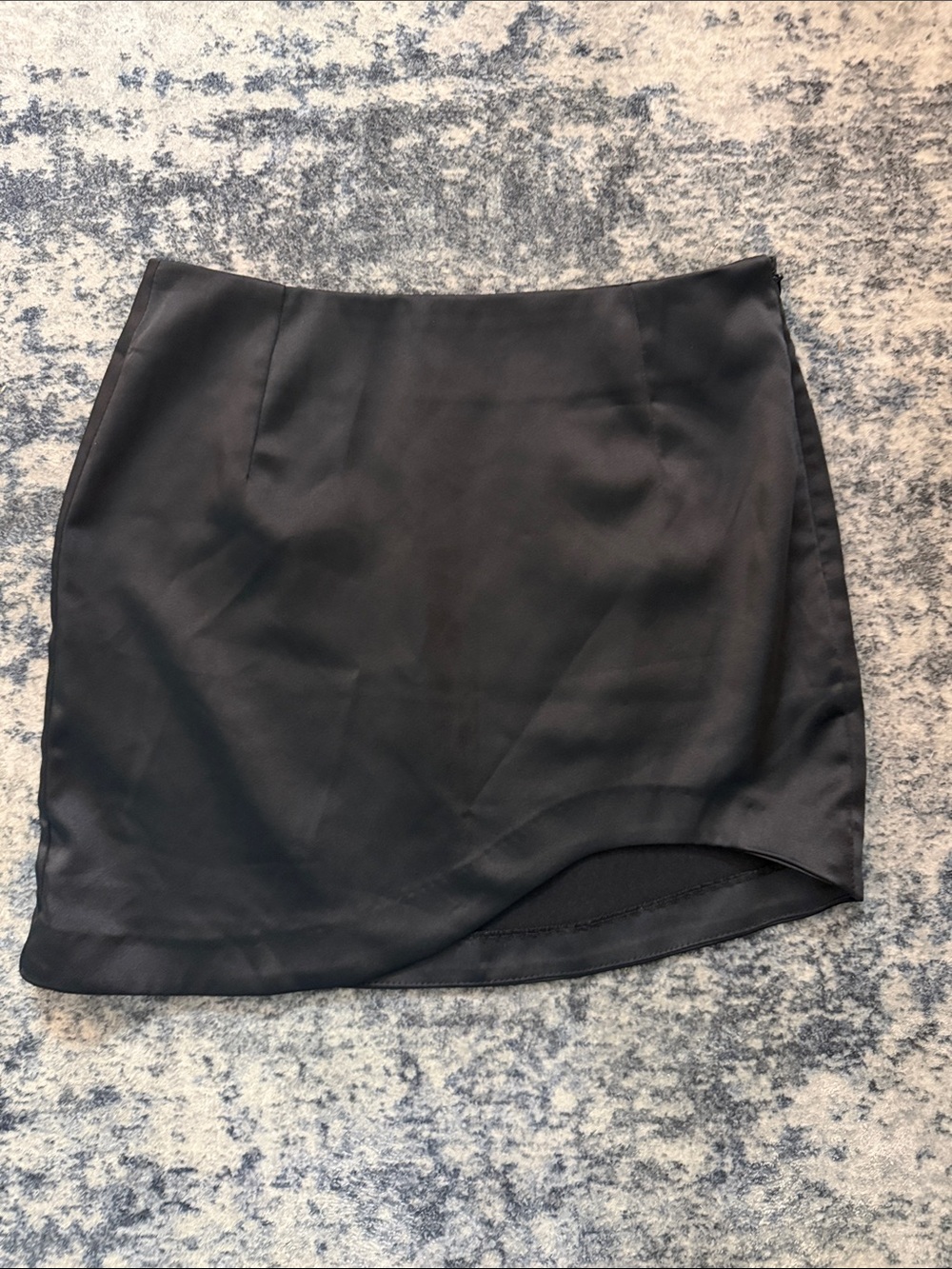 Bershka Classic Black Satin Mini Skirt
